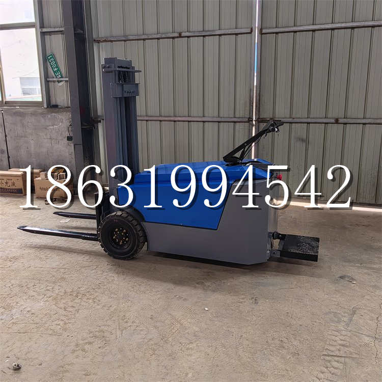 苗栗市全电动叉车插腿式堆高车液压装卸车1.5吨升高小型站驾式铲车
